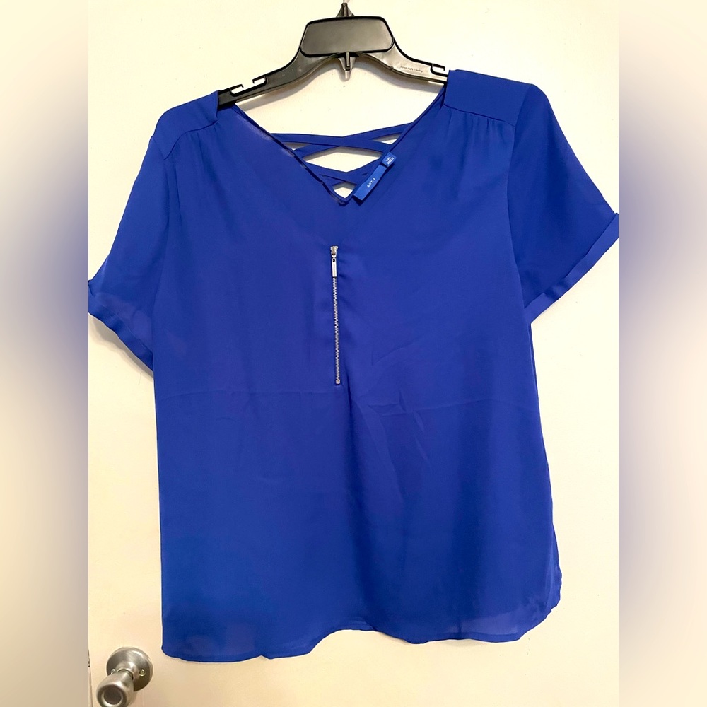 APT 9 Zipper Front Blouse